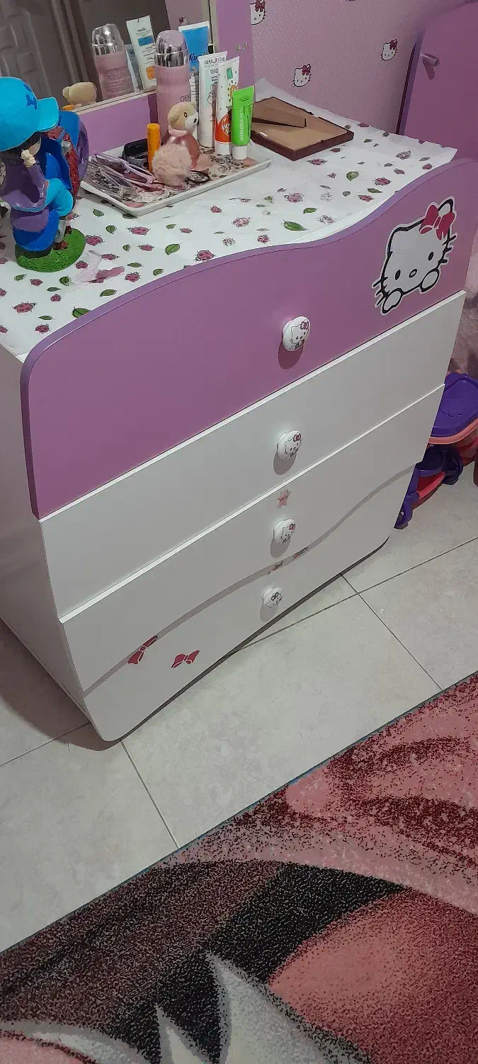 سرویس خواب کودک دخترانه|تخت و سرویس خواب|زاویه, |دیوار