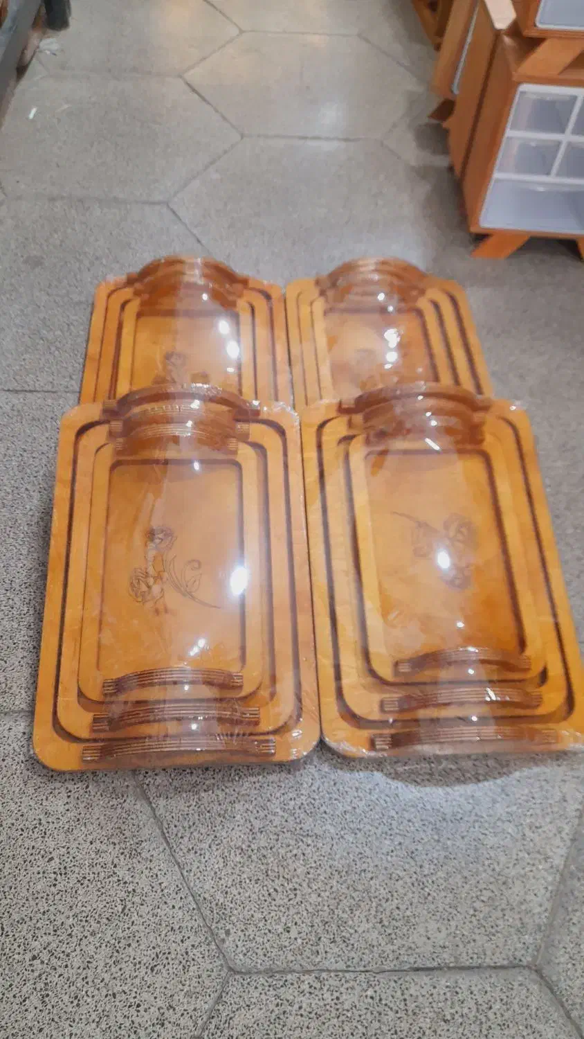 سینی های سه تیکه چوبی دسته دار اک|ظروف سرو و پذیرایی|قم, شهرک فاطمیه|دیوار