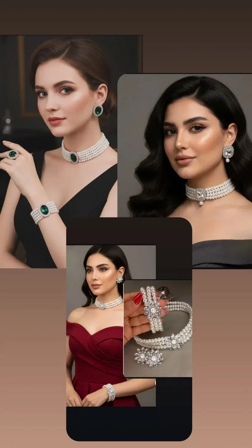 اکسسوری گردنبند مروارید پرورشی اصل گوشواره نیمست|بدلیجات|مشهد, توس (بلوار توس)|دیوار