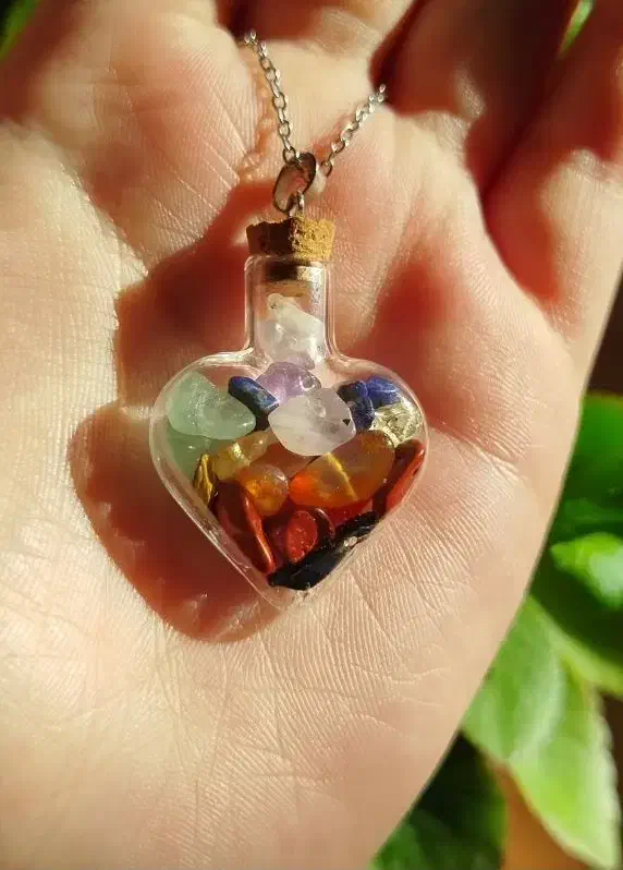 جار شیشه سنگ طبیعی هفت چاکرا|بدلیجات|قم, هفت تیر|دیوار