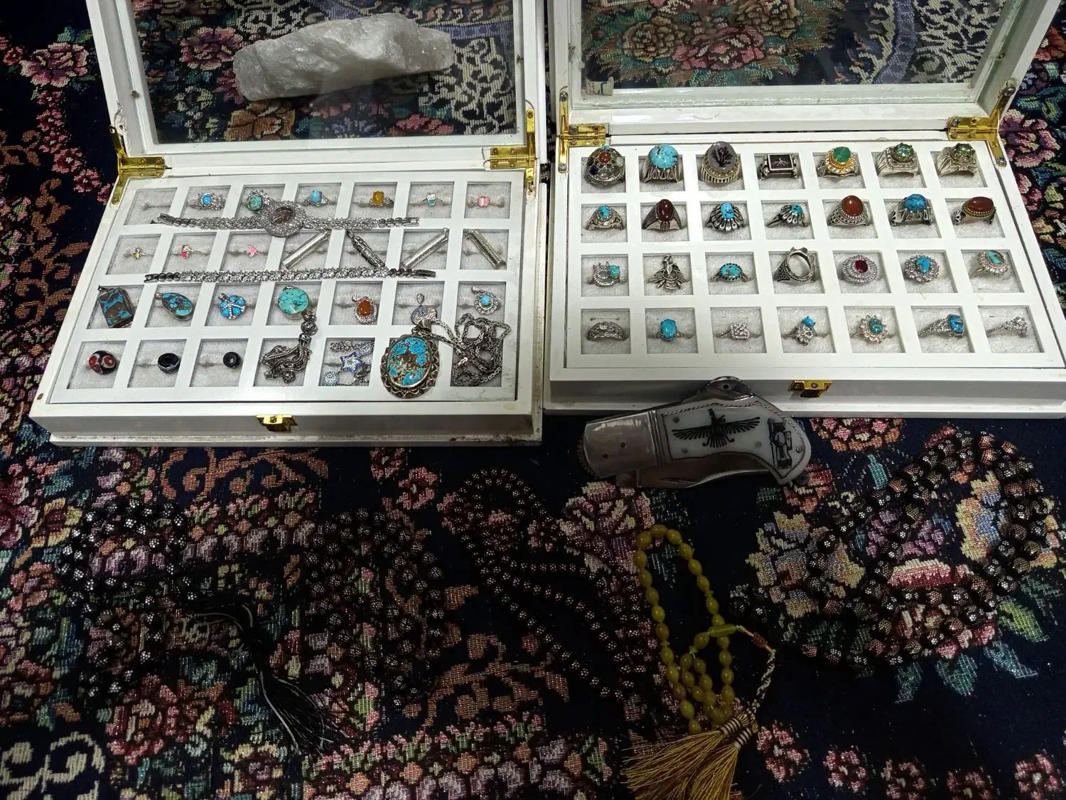 دو عدد کلکسیون انگشتر نقره|کلکسیون اشیاء عتیقه|سیرجان, |دیوار