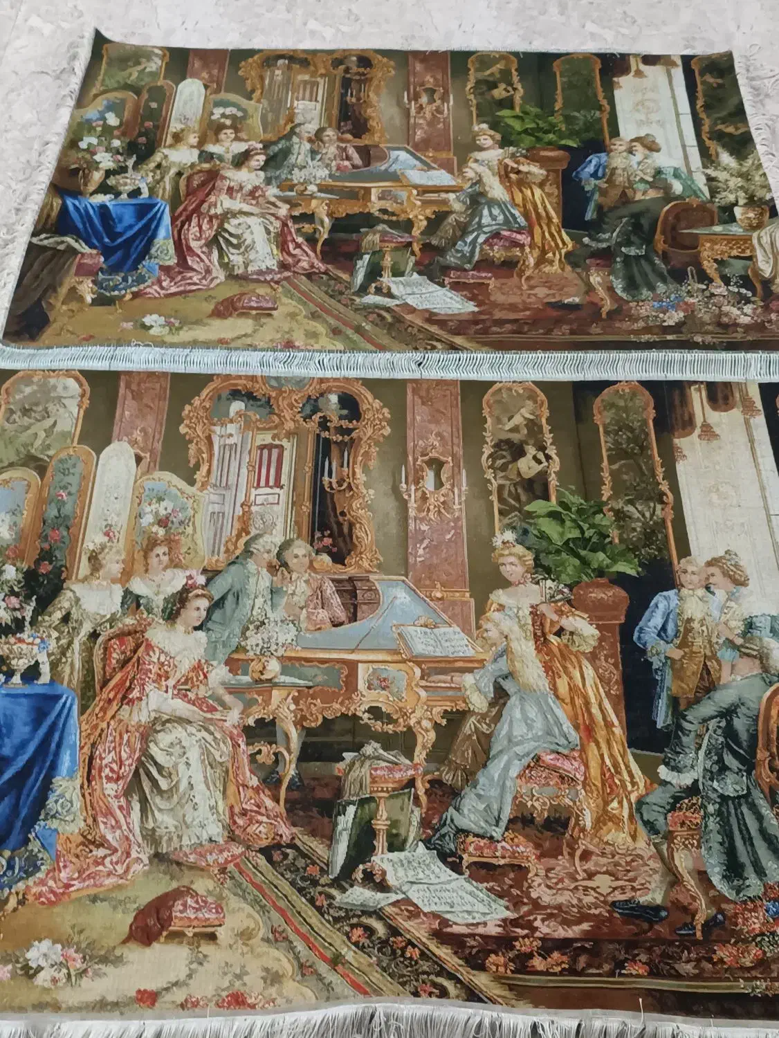 تابلو فرش دستبافت پیانوزن بزرگ زرع ونیم چله ابریشم|تابلو فرش|پاکدشت, پاکدشت (مامازند)|دیوار