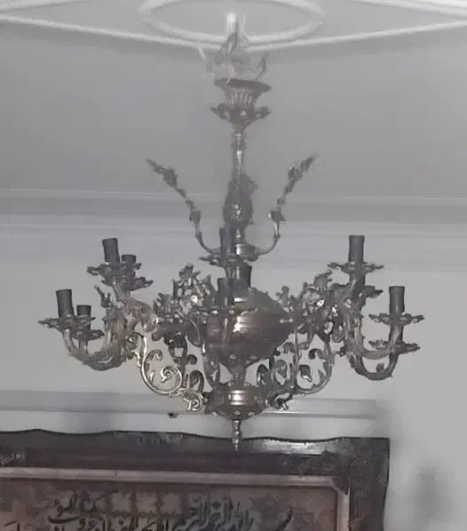 لوستر ۶شاخه ۱۲شعله برنجی اصل چیزی قاطی نداره|لوستر و چراغ آویز|تهران, ابوذر|دیوار