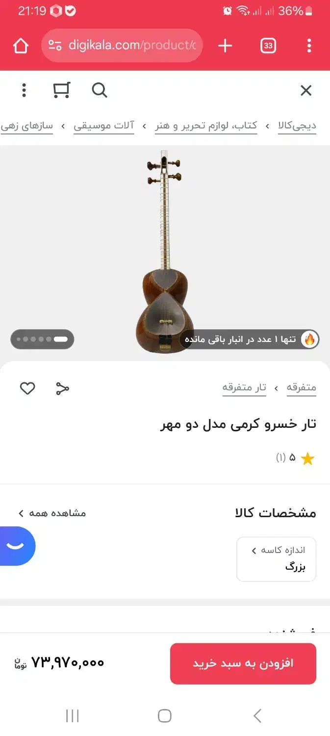 تار حرفه ای|سازهای سنتی|همدان, |دیوار