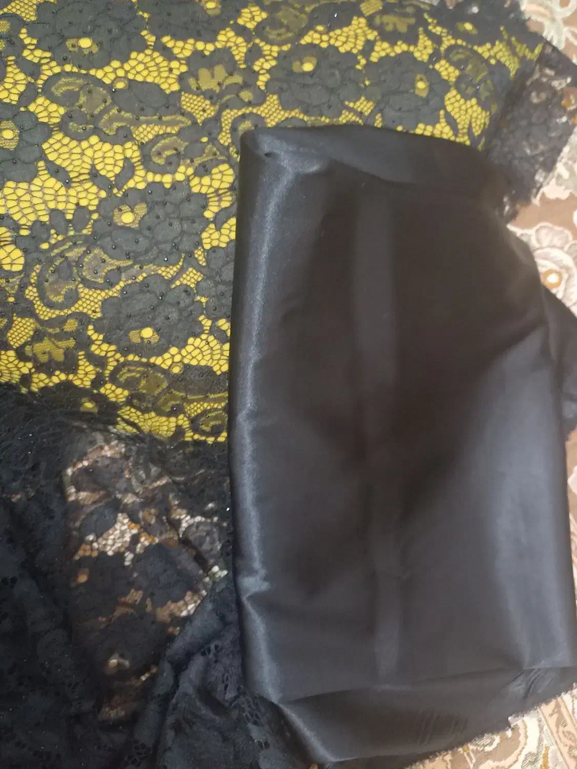 پارچه دانتل فرانسه نگین دار|لباس|اقبالیه, |دیوار