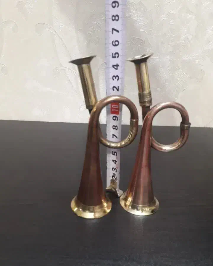 یک جفت شیپور برنزی ،نوستالژی،آک،قدیمی،|سازهای بادی|پاکدشت, پاکدشت (مامازند)|دیوار