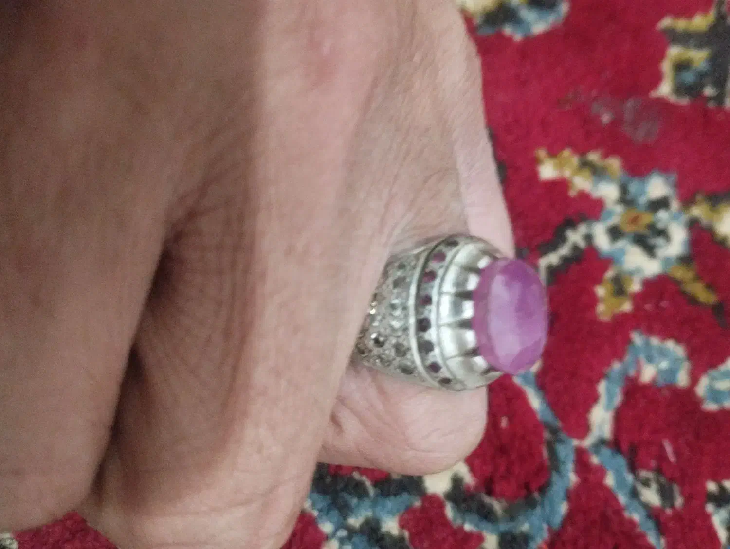 انگشتر نقره فیروزه و یاقوت|جواهرات|زابل, |دیوار