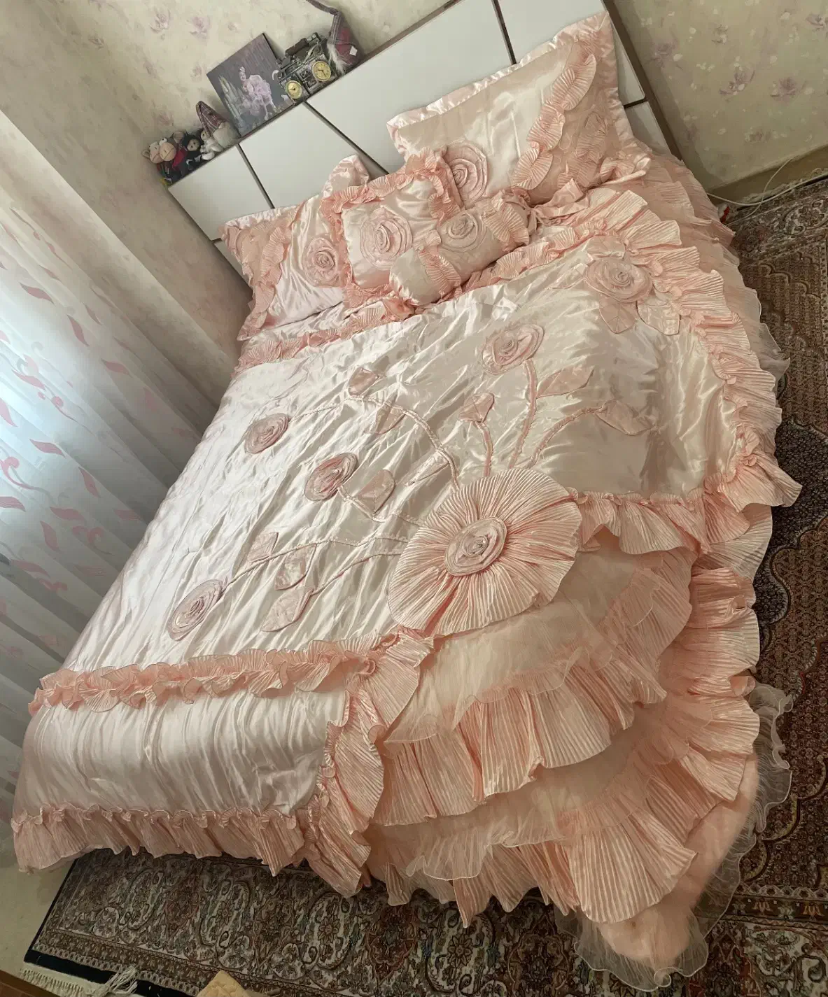 روتختی ساتن مارک rose home|رختخواب، بالش، پتو|تبریز, |دیوار