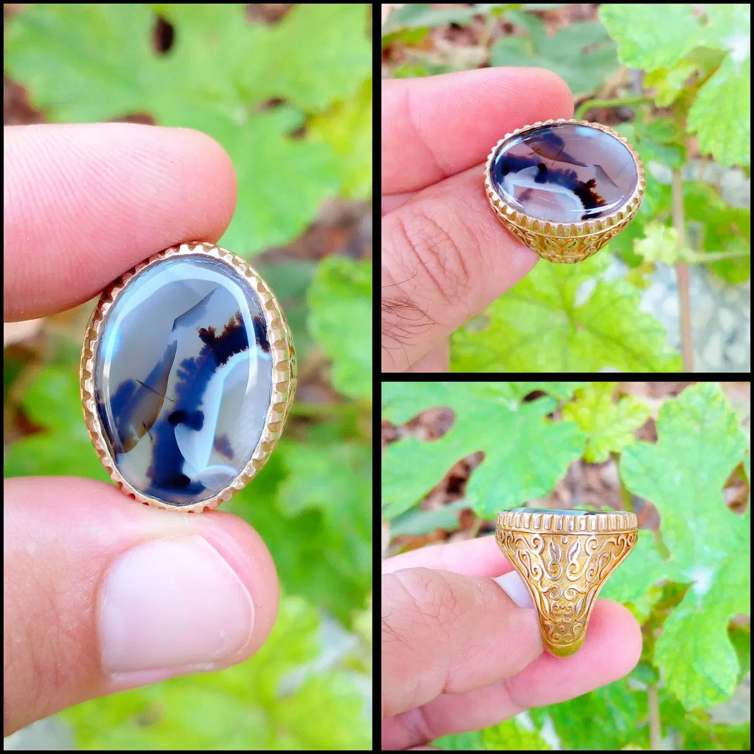 انگشترهای مردانه عقیق شجر فیروزه|جواهرات|بوشهر, |دیوار