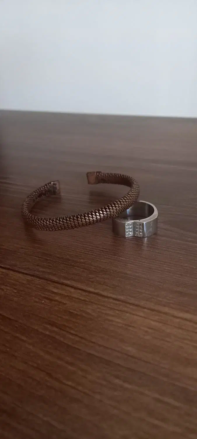 دستبند و انگشتر استیل مردانه برند اسپریت رنگ ثابت|بدلیجات|مشهد, جاهد شهر|دیوار