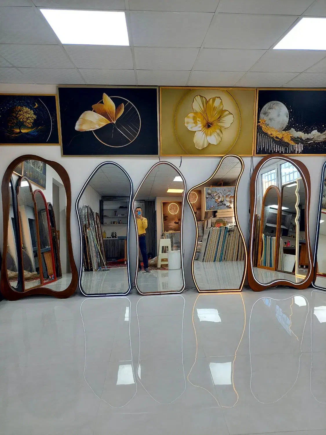 آینه های قدی پینترسی و تابلوهای تزیینی|آینه|گنبد کاووس, |دیوار