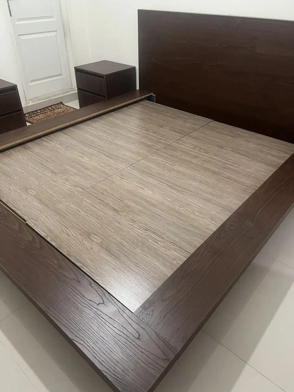 تخت خواب 2 نفره با کمد چوب ام دی اف|تخت و سرویس خواب|رامسر, |دیوار