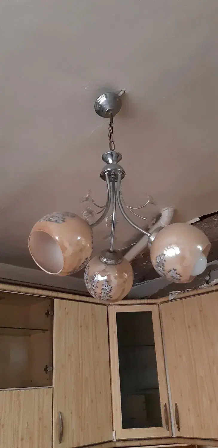 لوستر سه شعله استیل|لوستر و چراغ آویز|تهران, ایران|دیوار