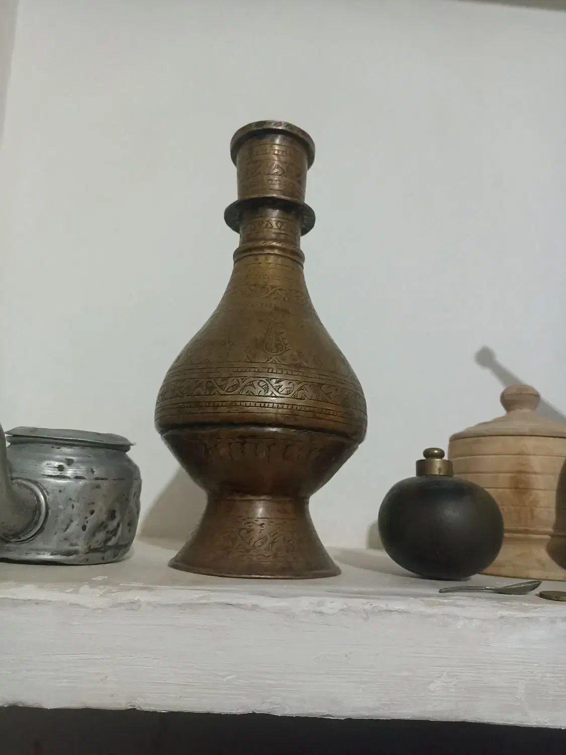 مشربه وآفتابه مسی|کلکسیون اشیاء عتیقه|بیرجند, |دیوار