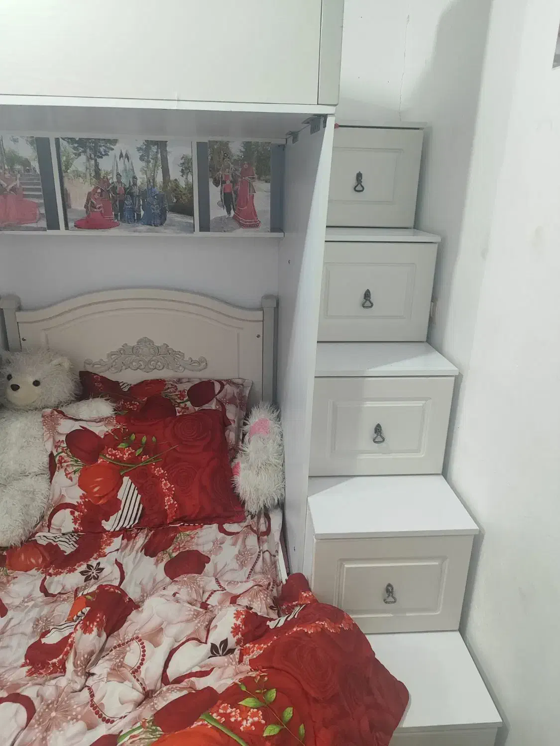 تخت دو طبقه قیمت چوب وکیوم اصل|تخت و سرویس خواب|شوش, |دیوار