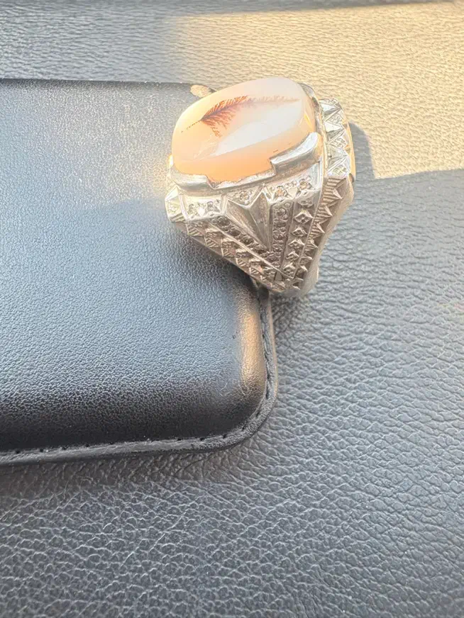 انگشتر نقره عیق تک درخت ۲لایه مخراج زمرد|جواهرات|گرگان, |دیوار