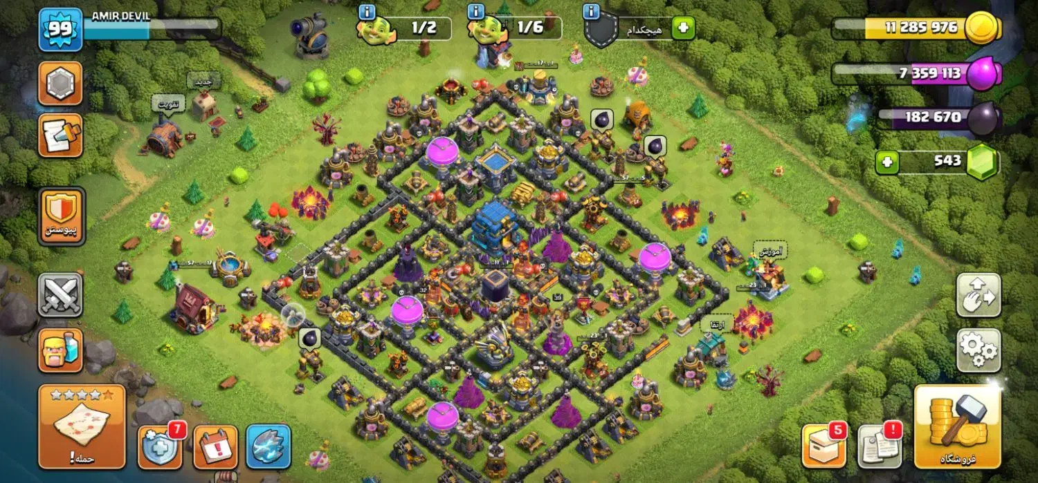 clash اکانت کلش اف کلنگ تان هال ۱۲|کنسول، بازی ویدئویی و آنلاین|تهران, دزاشیب|دیوار