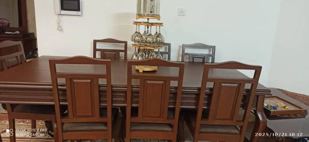 میز ناهارخوری هشت نفره چوب راش مارک چوبیران|میز و صندلی غذاخوری|حمیدیا, |دیوار