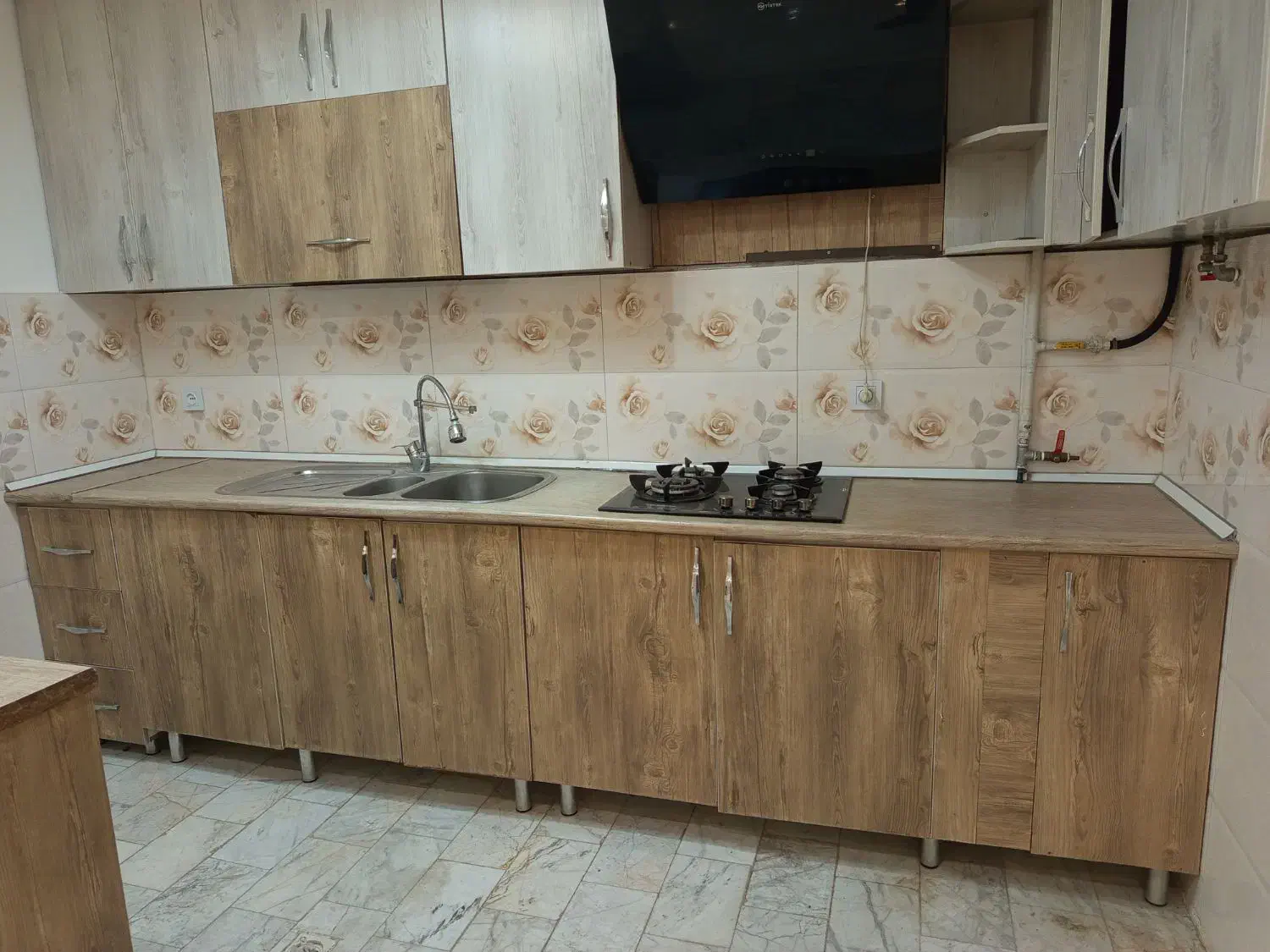 کابینت ام دی اف به همراه گاز رومیزی و هود|اجاق گاز و لوازم برقی پخت‌وپز|اسلام‌شهر, باغ فیض|دیوار