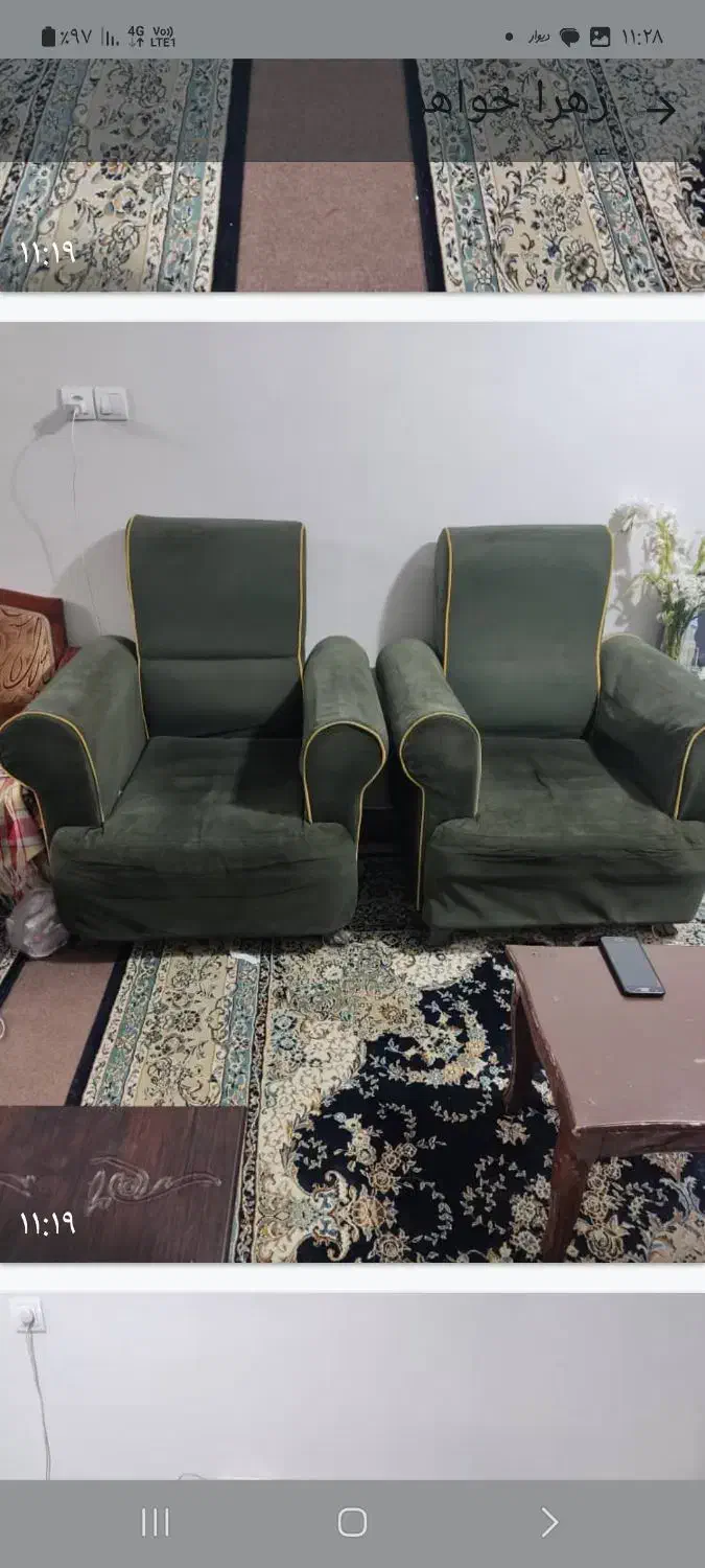 یک دست مبل ۷ نفره|مبلمان خانگی و میز عسلی|شیراز, تندگویان|دیوار