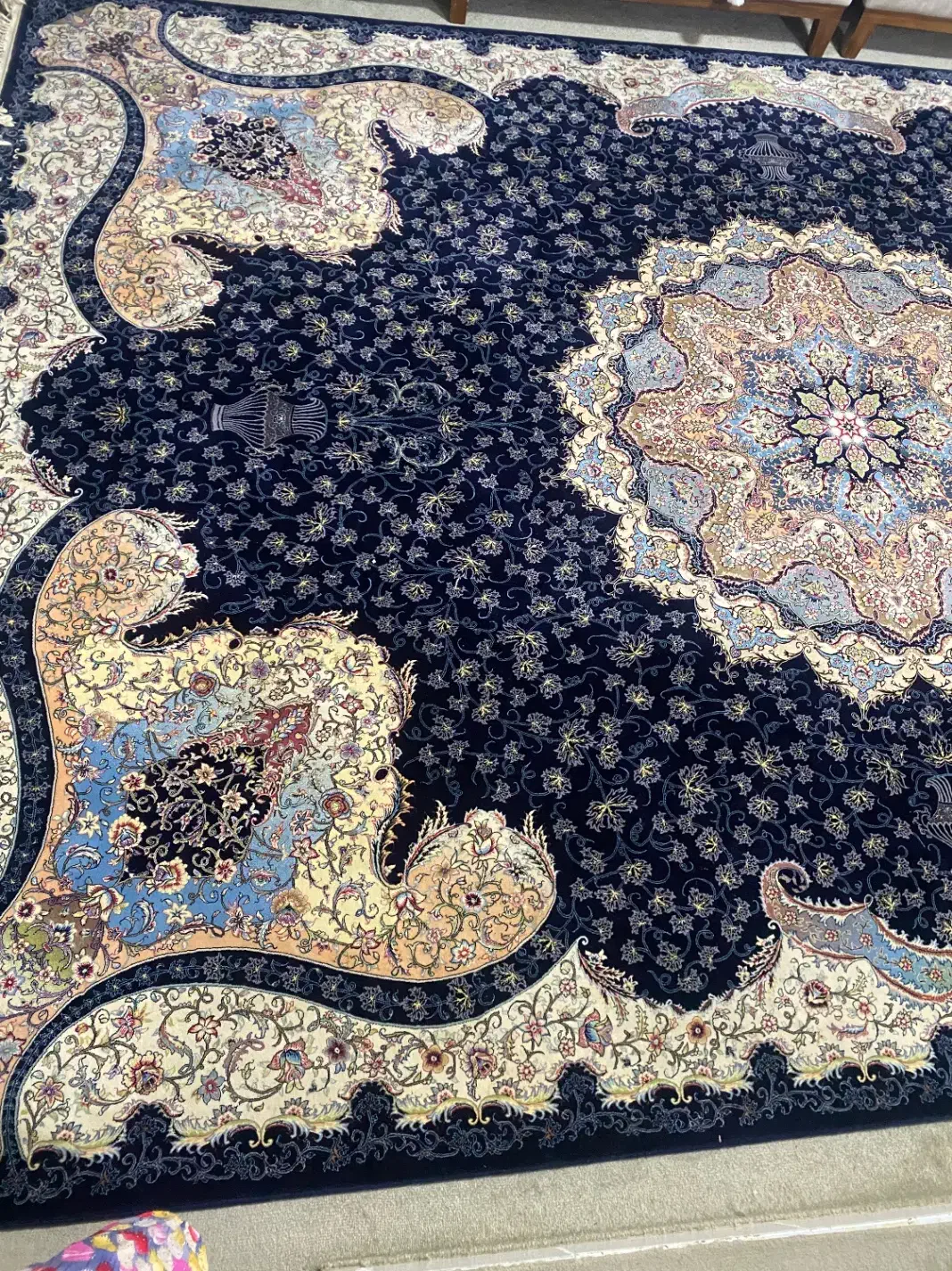 فرش سرمه ای کاشان|فرش|بندرعباس, |دیوار