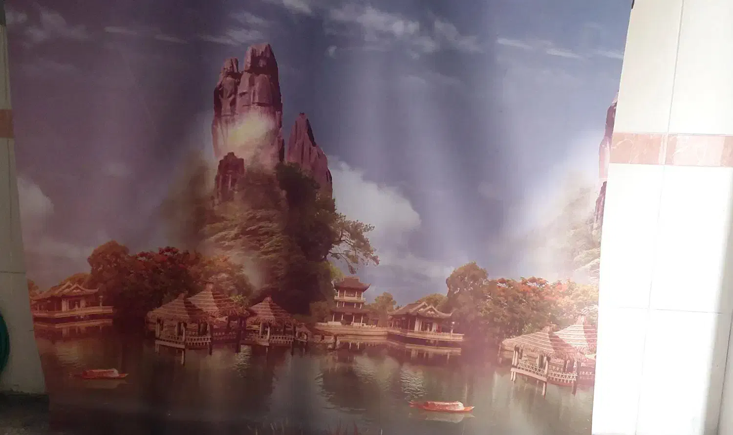 پرده طرح طبیعت|پرده، رانر، رومیزی|اصفهان, علی قلی آقا|دیوار