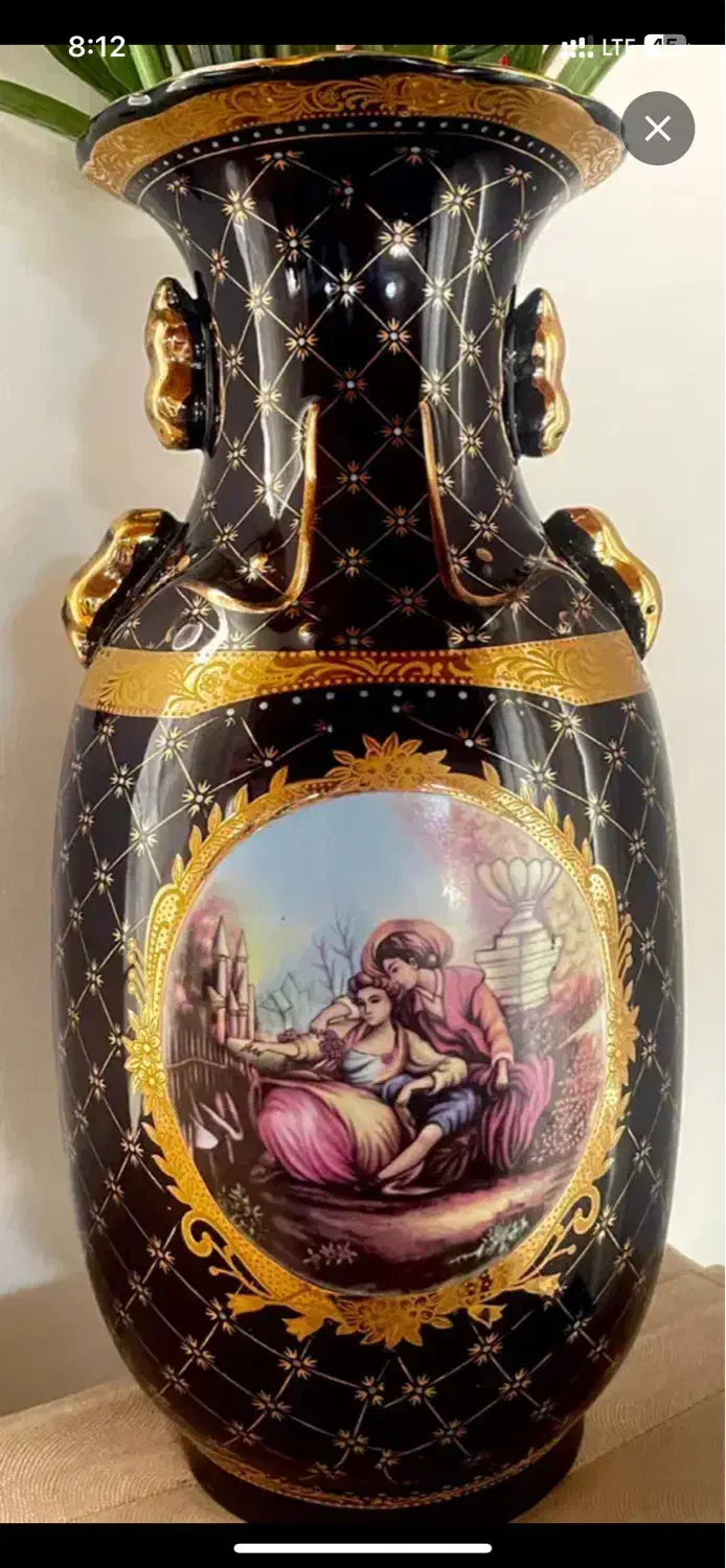 گلدان طلاکوب ژاپن|کلکسیون اشیاء عتیقه|رویان, |دیوار