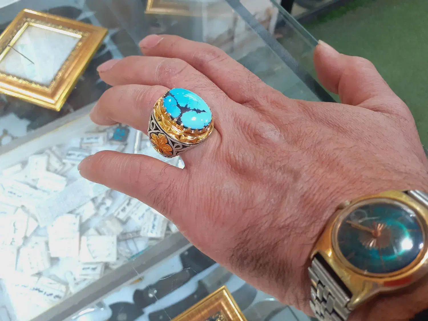 انگشتر نقره کلکسیونی فیروزه نیشابور|جواهرات|مشهد, طرق|دیوار