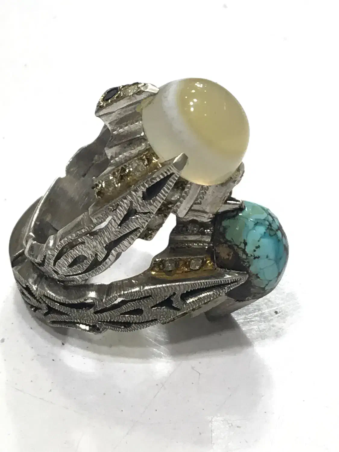 انگشتر فیروزه و عقیق سه پوست|جواهرات|کرج, حصارک بالا|دیوار