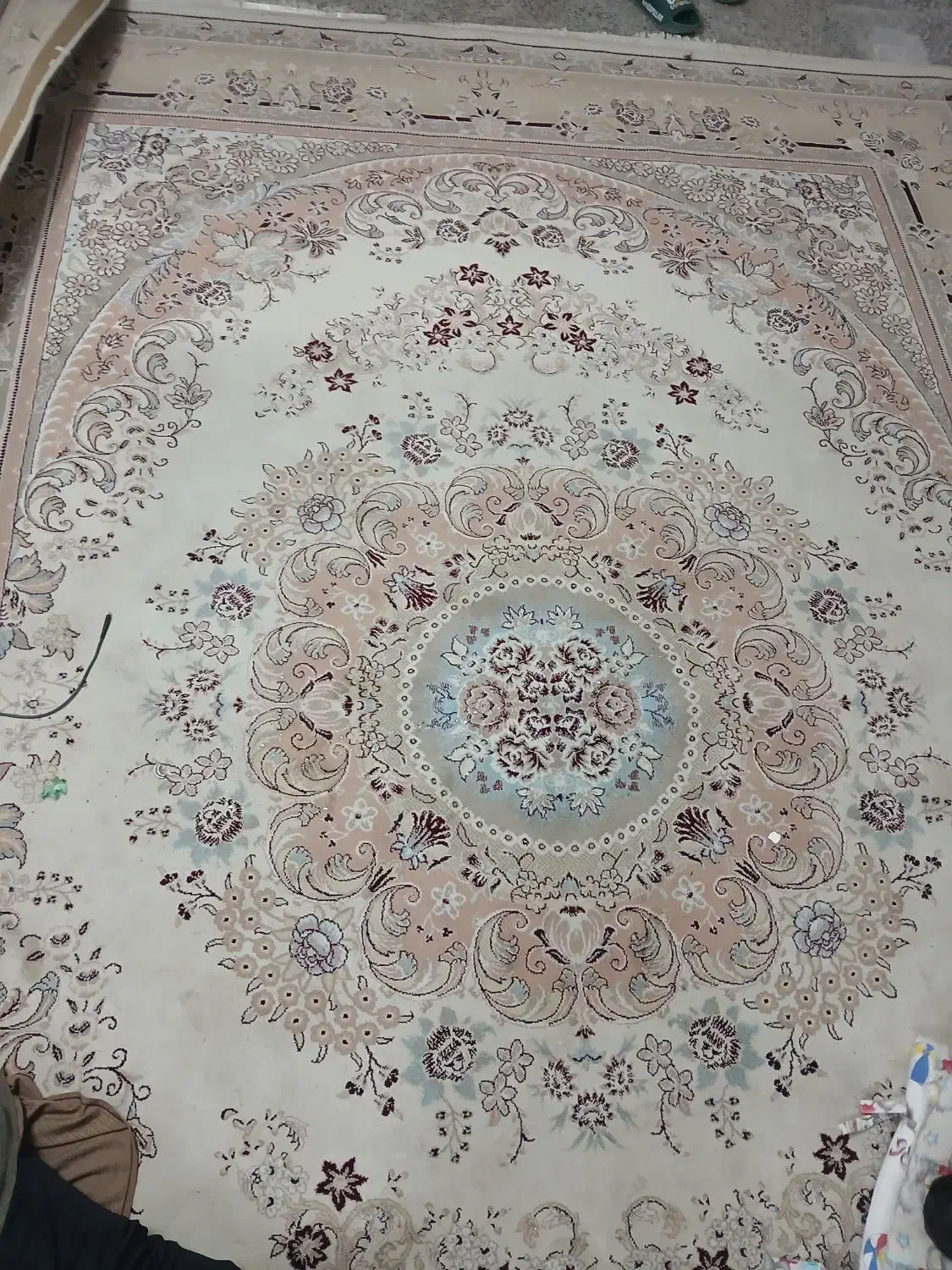 فرش ۱۲متری رنگ کرمی|فرش|دلیجان, |دیوار