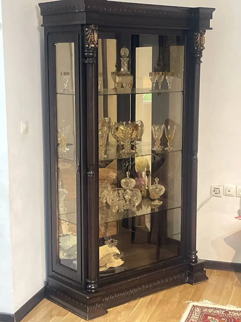 بوفه تمام چوب آینهدار|بوفه، ویترین، کنسول|نقده, |دیوار