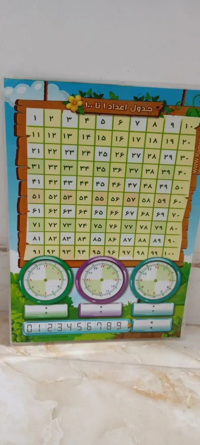 جدول اعداد 1 تا 100 و جدول|لوازم التحریر|کرج, شهرک جهان آرا|دیوار