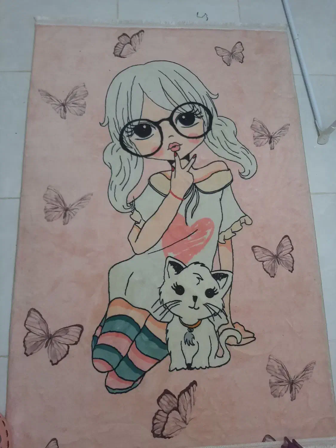 فرش کودک ۱*۱.۵ دخترانه ۱۵۰۰ شانه محتشم|فرش|اصفهان, شهرک امام خمینی|دیوار