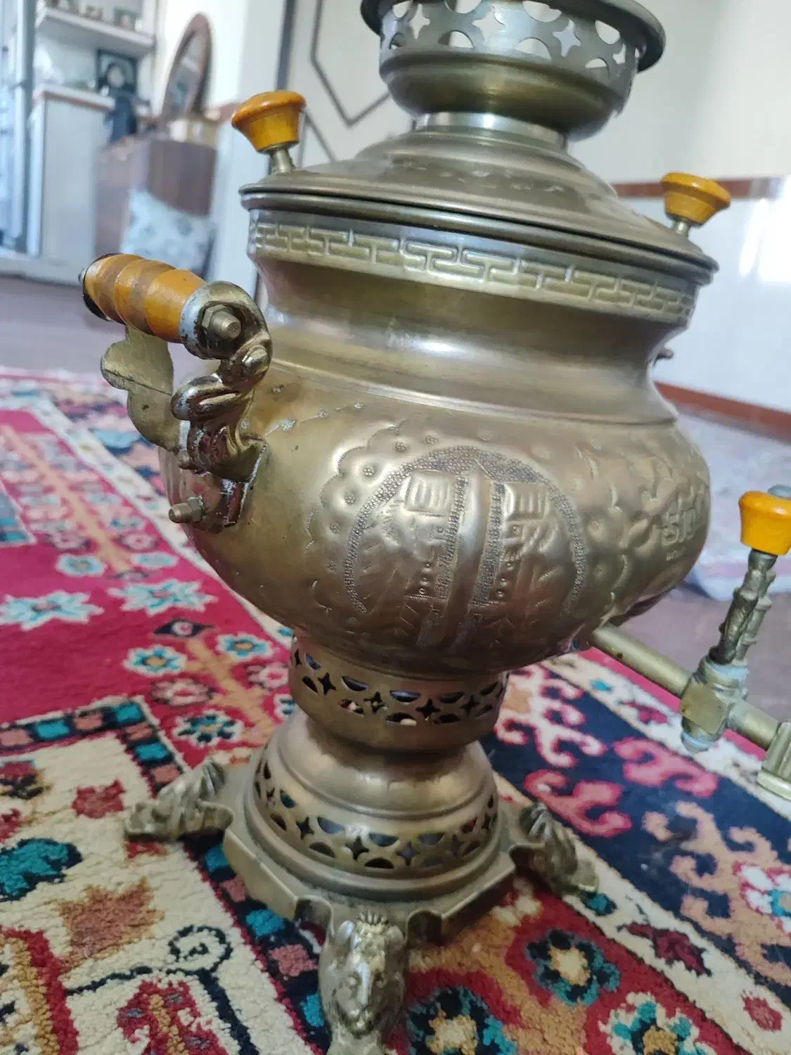 سماور ذغالی برنجی|سماور، چایساز، قهوهساز|کرج, حصارک پایین|دیوار