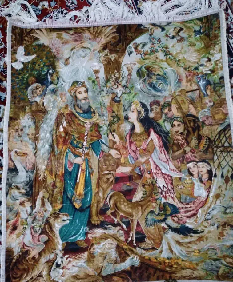 تابلو فرش گل ابریشم|تابلو فرش|احمدسرگوراب, |دیوار