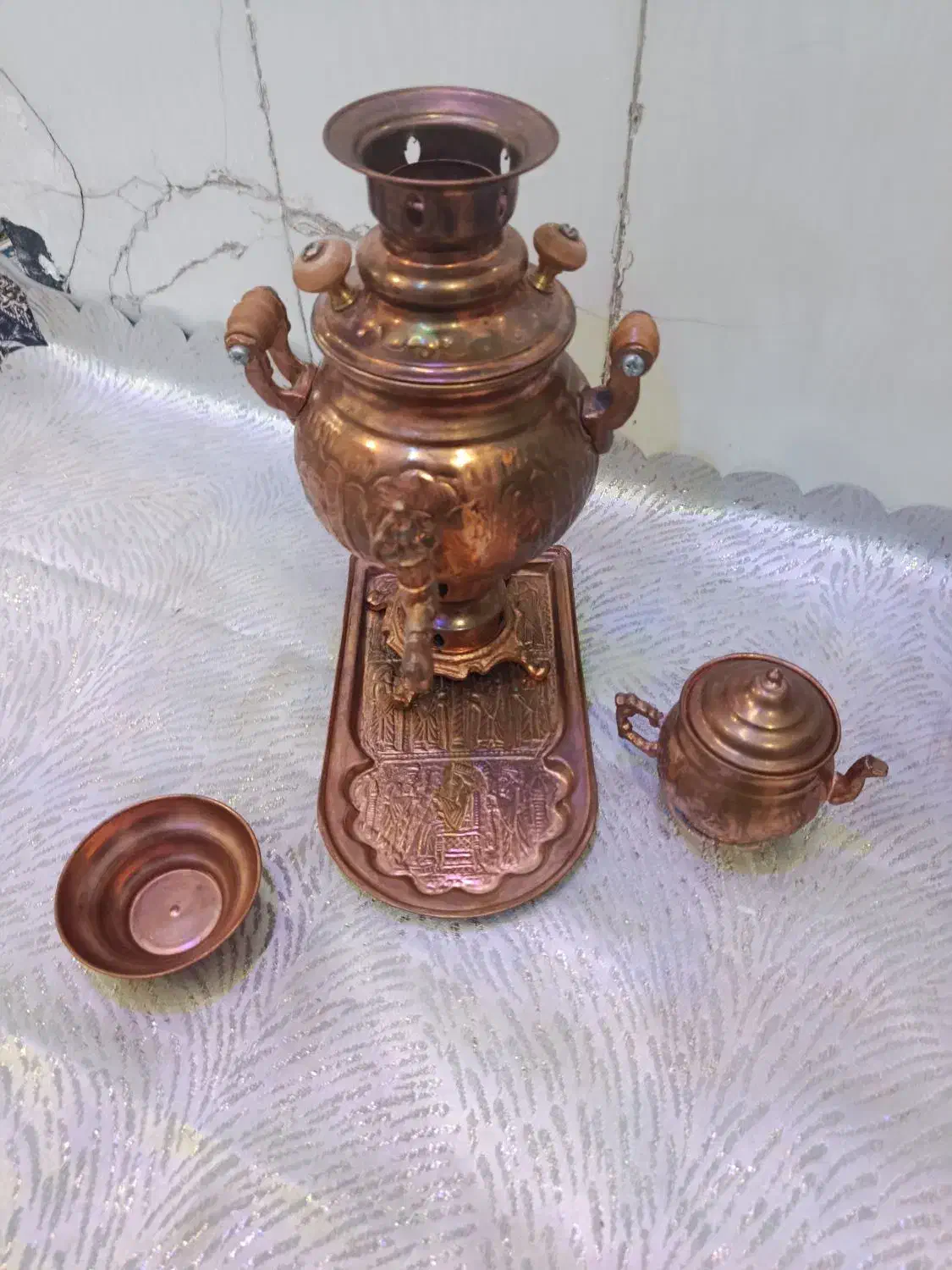 سماور و قوری مسی|سماور، چایساز، قهوهساز|زاهدان, |دیوار