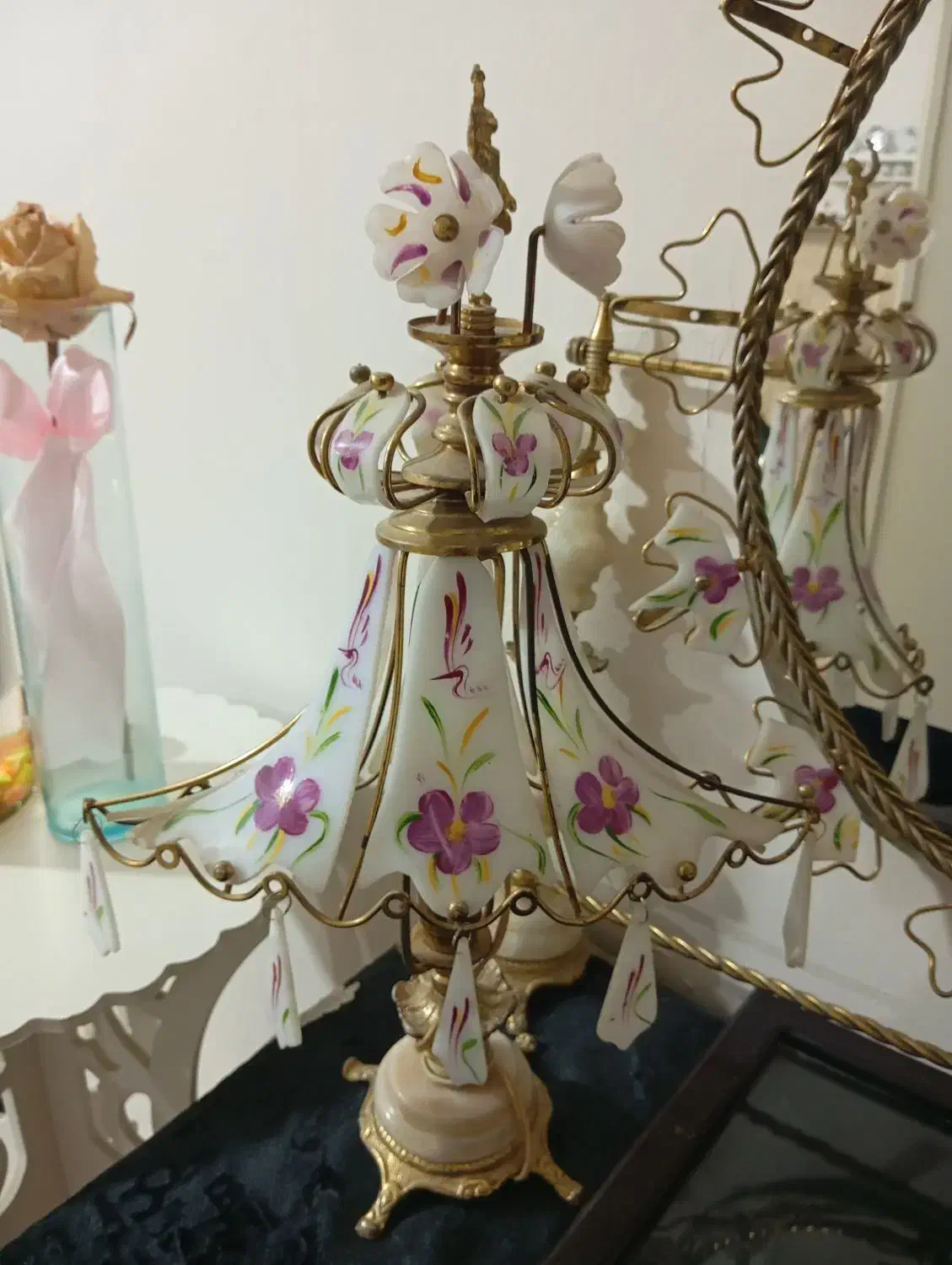 آینه شمعدان عتیقه و نوستالژی|کلکسیون اشیاء عتیقه|کرج, شاهین‌ویلا|دیوار