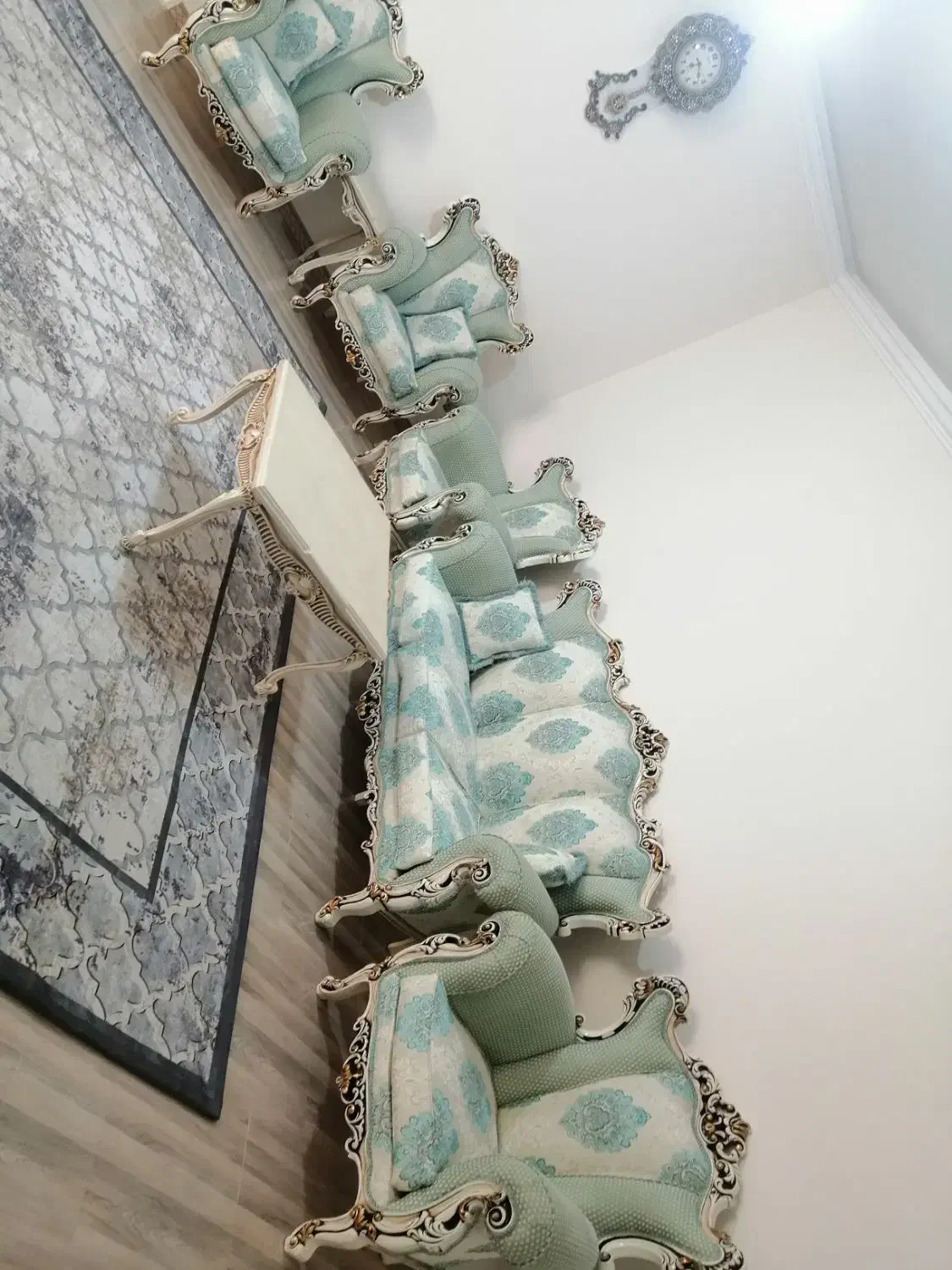 مبل استیل 7نفره با صندلی 4نفره میز عسلی|مبلمان خانگی و میز عسلی|گلستان (تهران), |دیوار