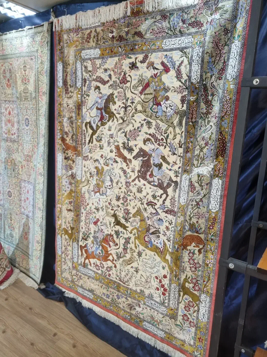 قالیچه 3 متری تمام ابریشم قم شکارگاه|فرش|کرج, عظیمیه|دیوار
