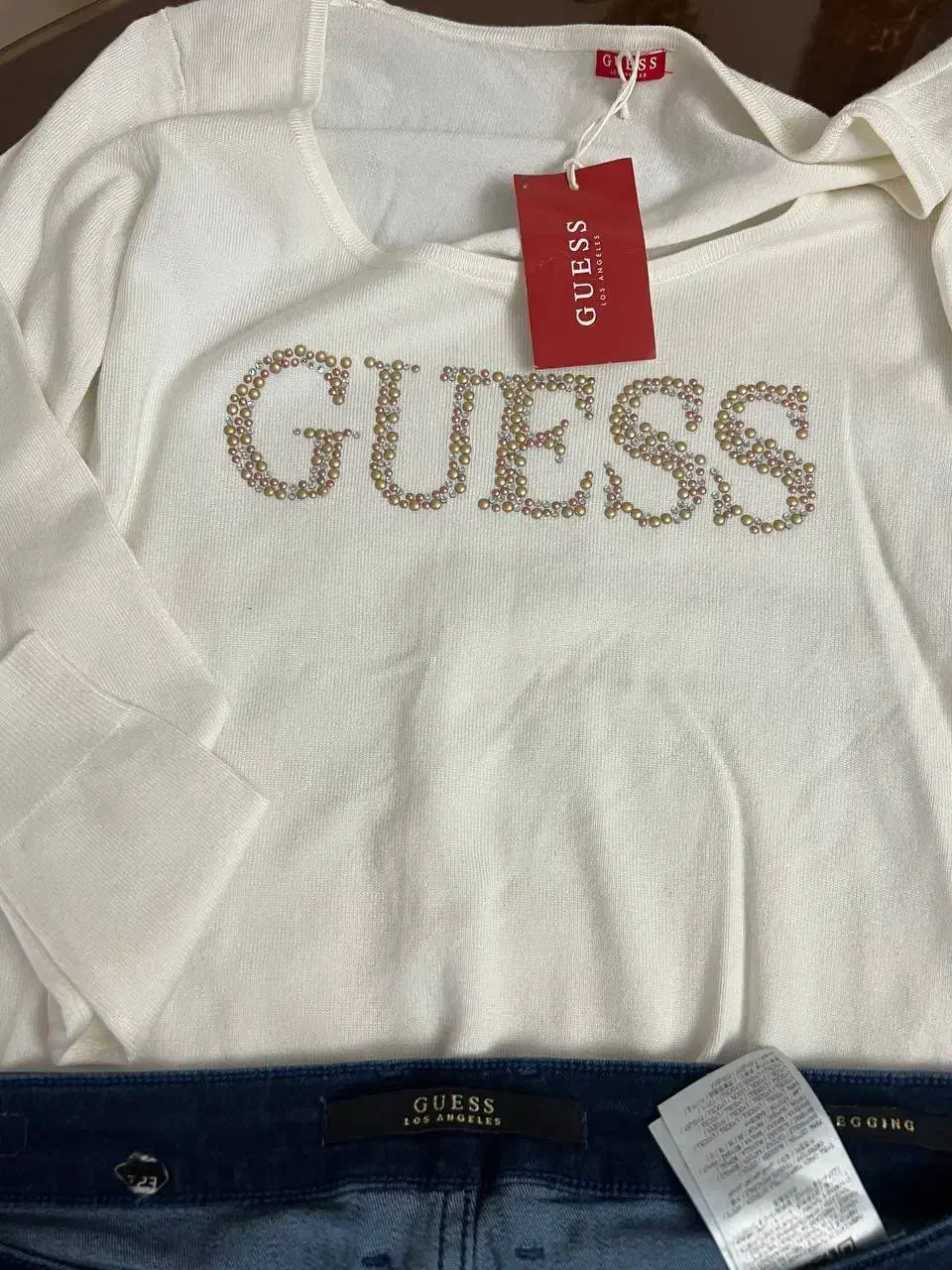 ست بلوز و شلوار جین برند guess|کفش و لباس بچه|تهران, جردن|دیوار