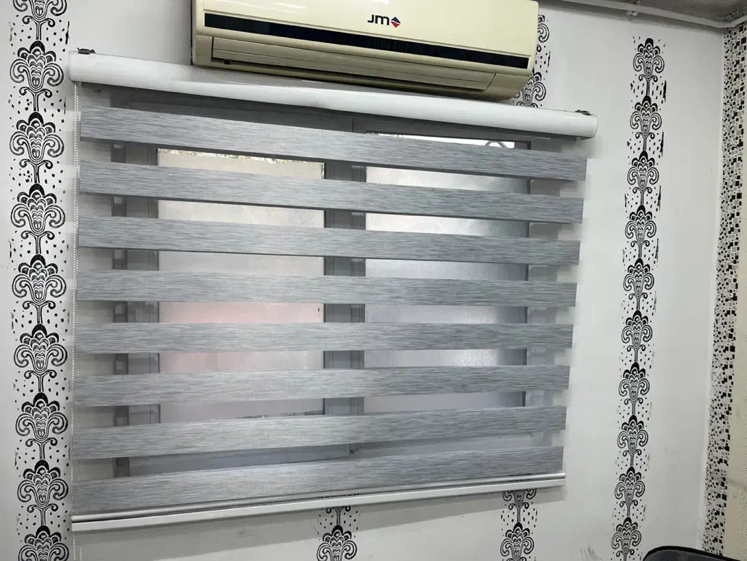 پرده زبرا طوسی ۳ عدد|پرده، رانر، رومیزی|رشت, چمارسرا|دیوار