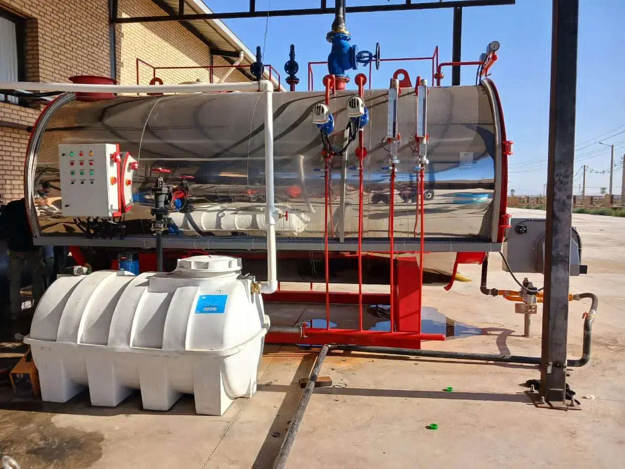 دیگ بویلر بخار فایر تیوب با مشعل درخواستی مشتریPLC|ماشینآلات صنعتی|ایلام, |دیوار