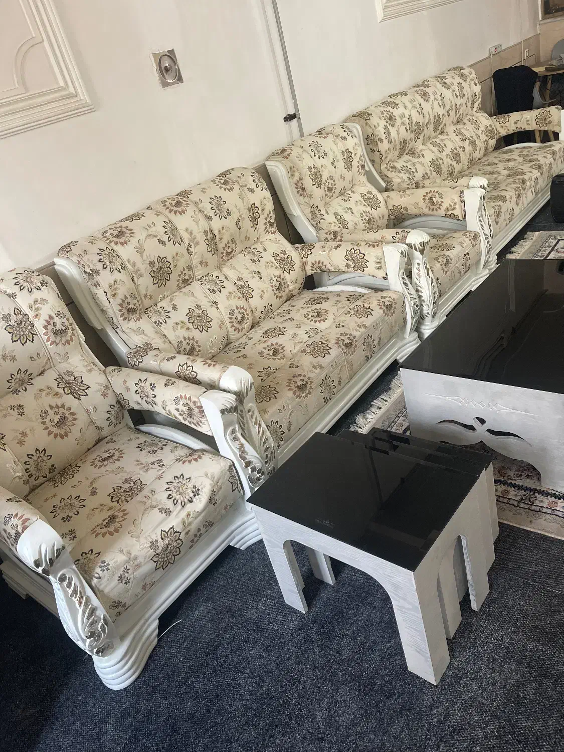 مبل ۷ نفره با عسلی|مبلمان خانگی و میز عسلی|کلاله, |دیوار