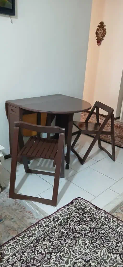 میزوصندلی چوبی تاشو و چرخ دار۴نفره|میز و صندلی غذاخوری|پردیس, فاز ۱۱|دیوار