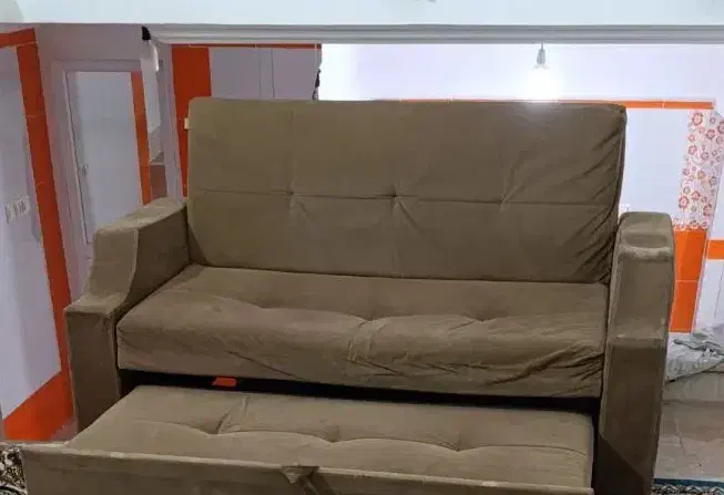 مبل تخت خواب شو 2 نفره قهوه ایی|مبلمان خانگی و میز عسلی|قم, کلهری|دیوار