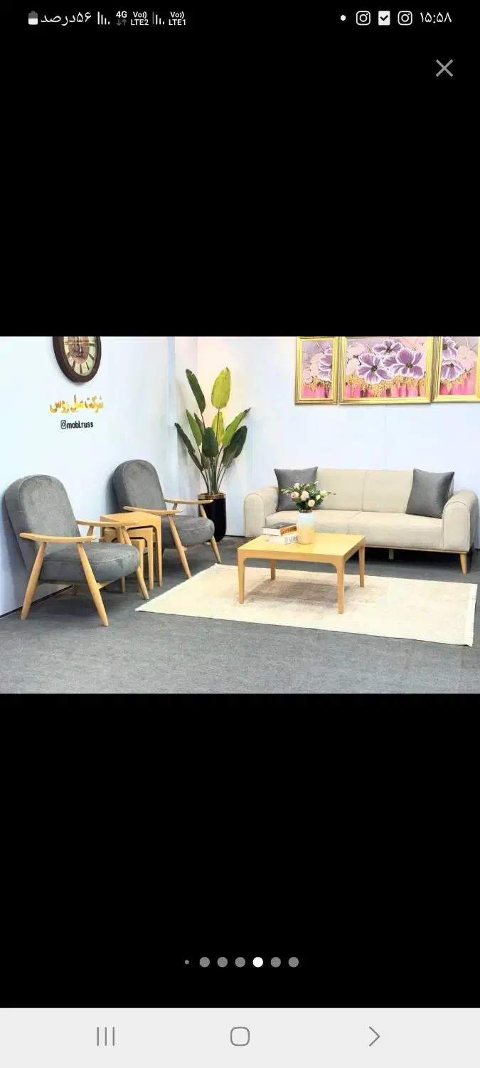 مبل کد۳۳۴۴۵۵|مبلمان خانگی و میز عسلی|آستارا, |دیوار