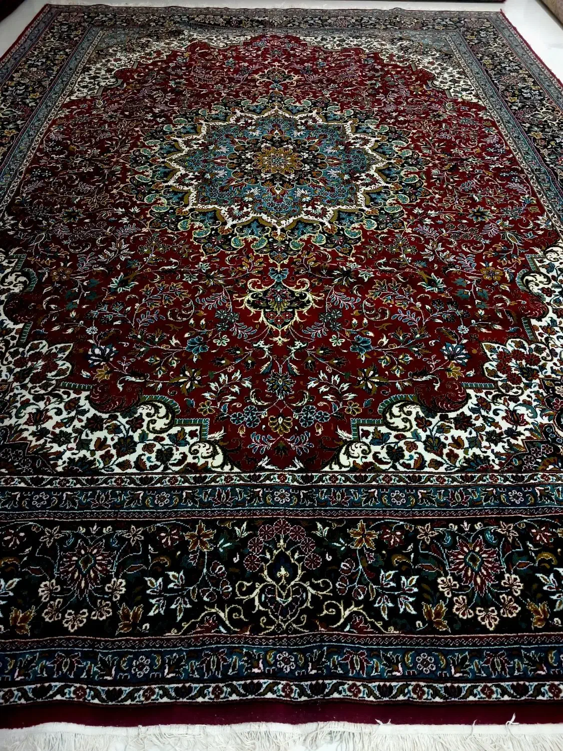 فرش ماشینی۱۲متری۲عددتمام نخ عین فرش دستباف نوعه نو|فرش|تبریز, |دیوار