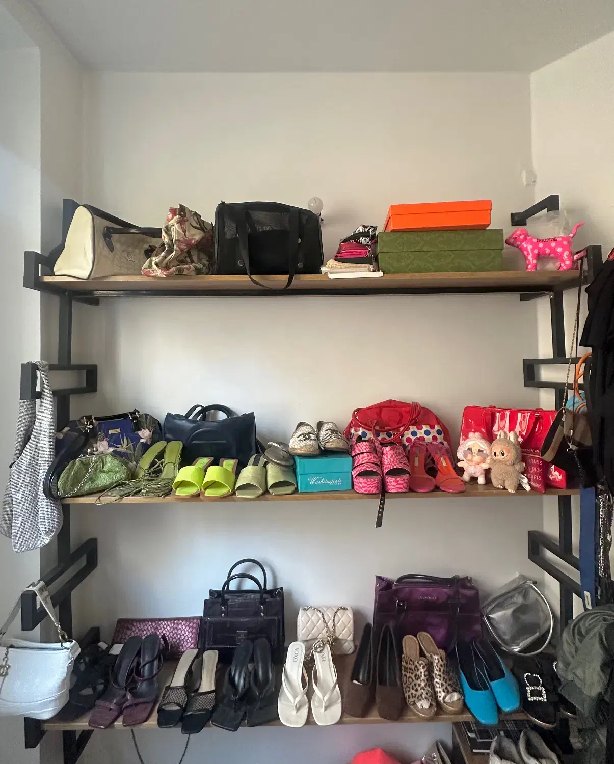 قفسه ترکیب چوب و فلز در قیطریه|کتابخانه، شلف، قفسه‌های دیواری|تهران, قیطریه|دیوار