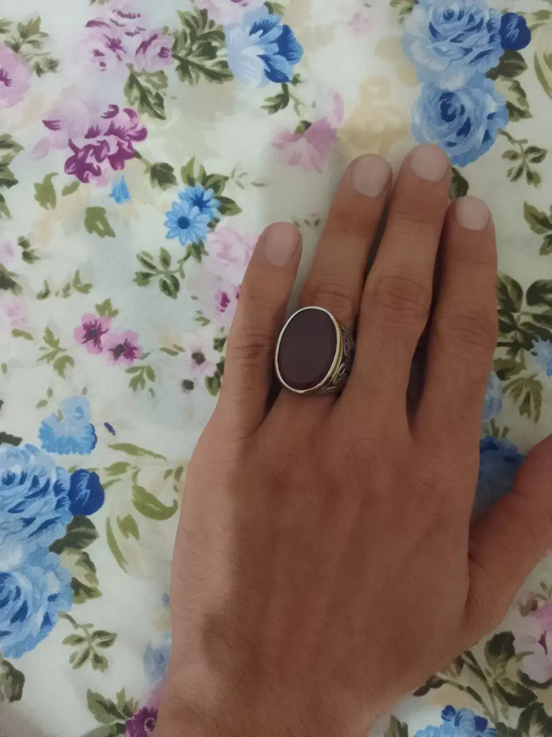 انگشتر عقیق یمن با رکاب فوقالعاده جذاب و استیل|جواهرات|جهرم, |دیوار