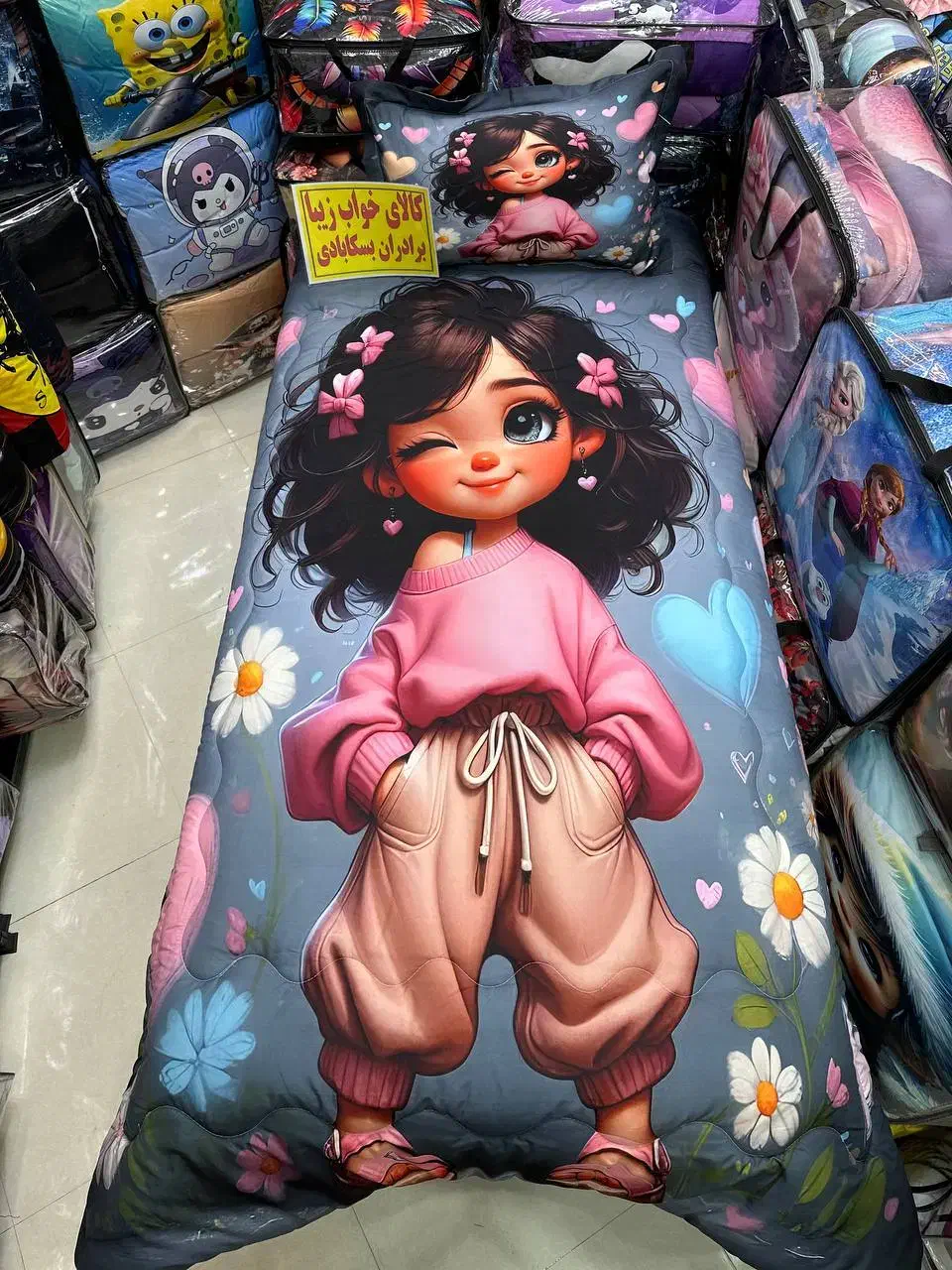 روتختی دخترانه و لحاف دختر فرفری|سرویس روتختی|مشهد, پایین خیابان|دیوار